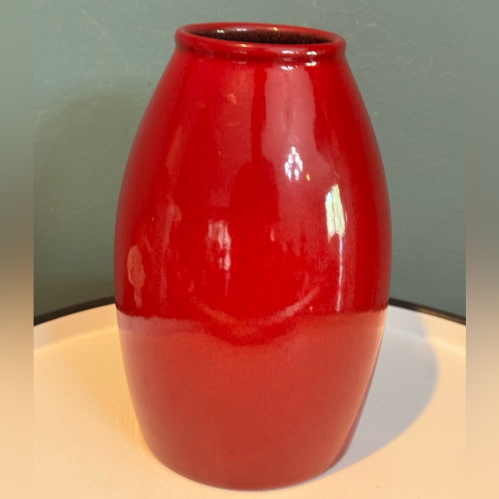 Vintage Scheurich Ceramic Oxblood Red Vase 629-18, Made in Germany
